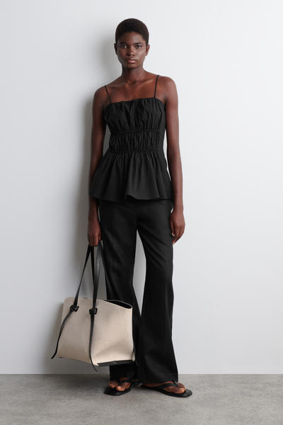 COS ギャザーコットントップ