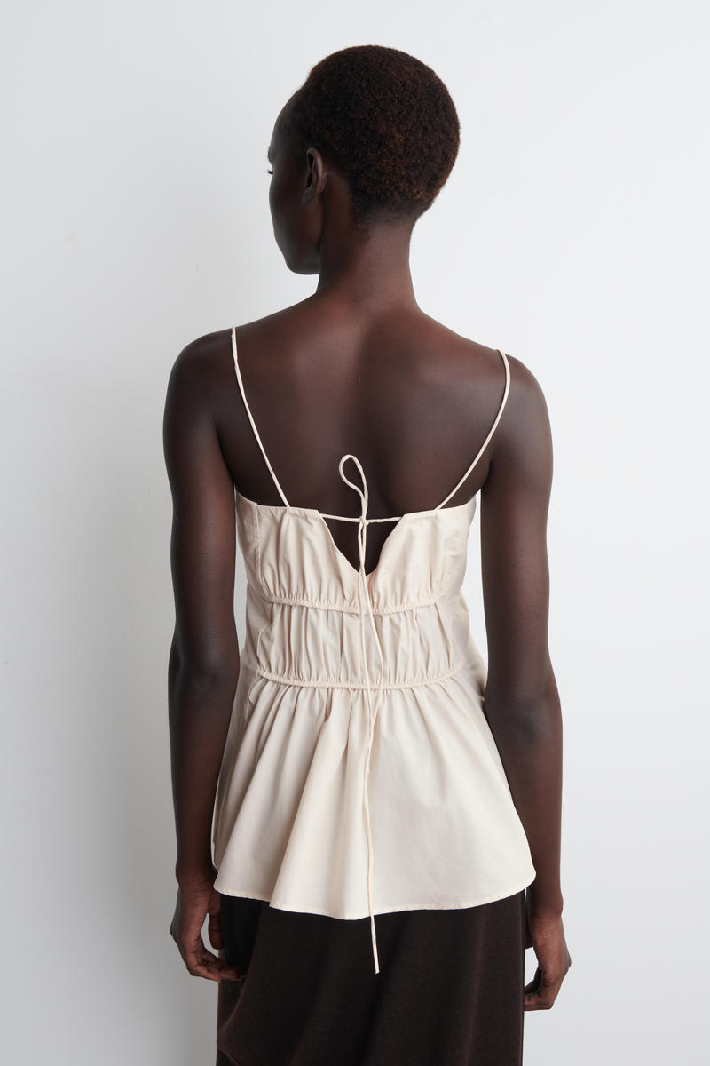 COS ギャザーコットントップ