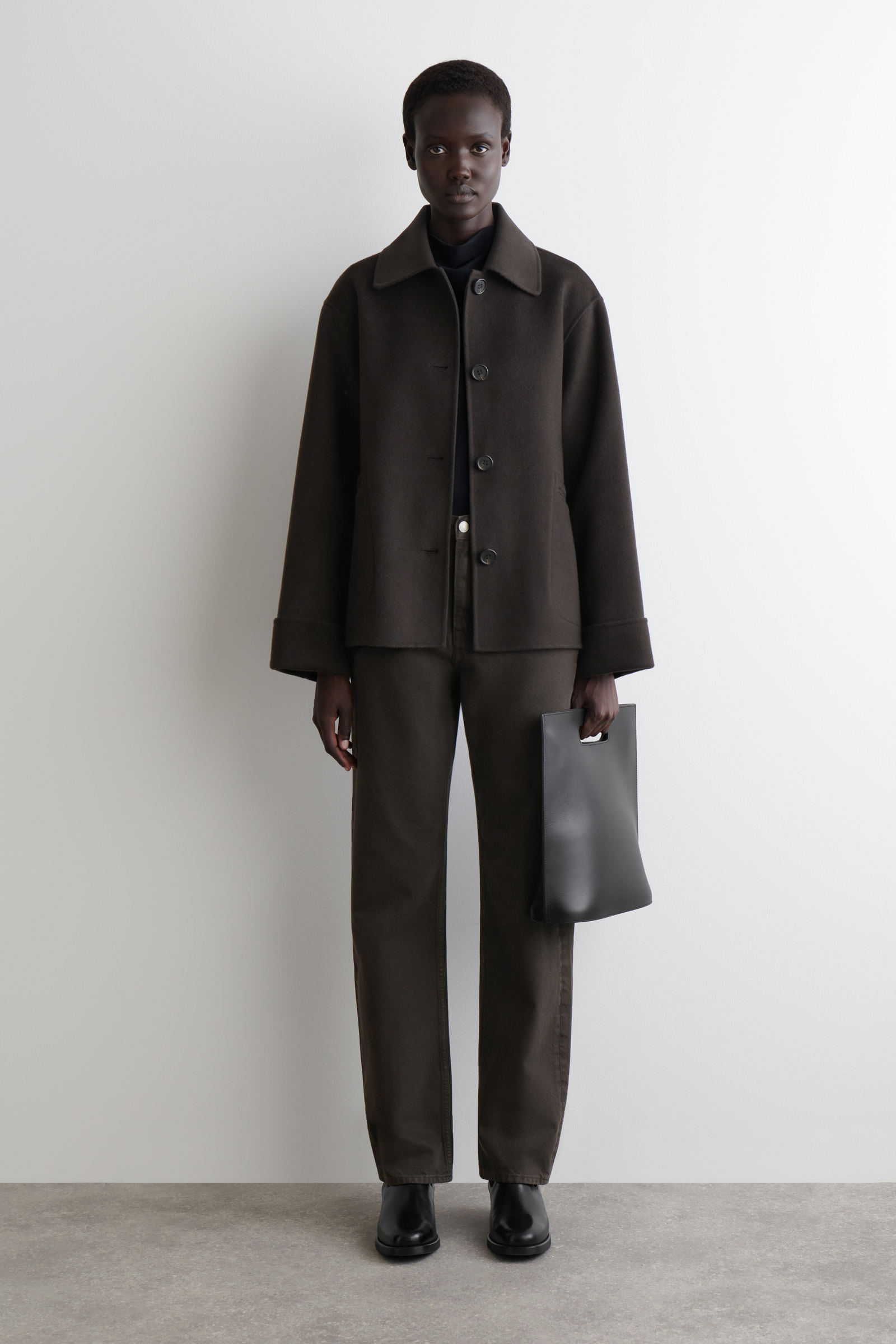 DOUBLE-FACED WOOL JACKET ダブルフェイスウールジャケット ダーク