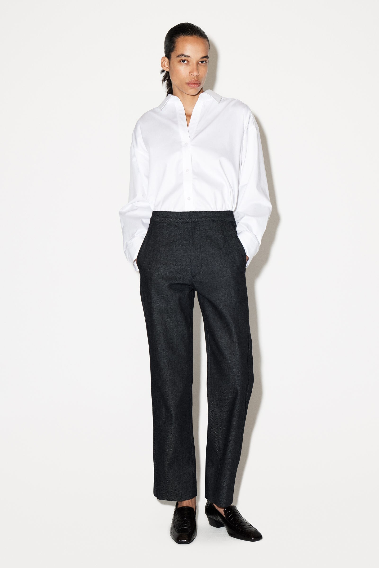 ダークブルー ストレートレッグパンツ サイズ3 RIDER STRAIGHT-LEG JEANS ライダーストレートレッグジーンズ ダーク