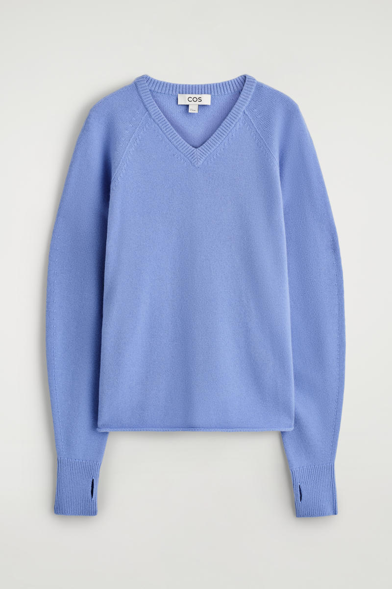 MERINO WOOL V-NECK JUMPER メリノウールVネックセーター コーン