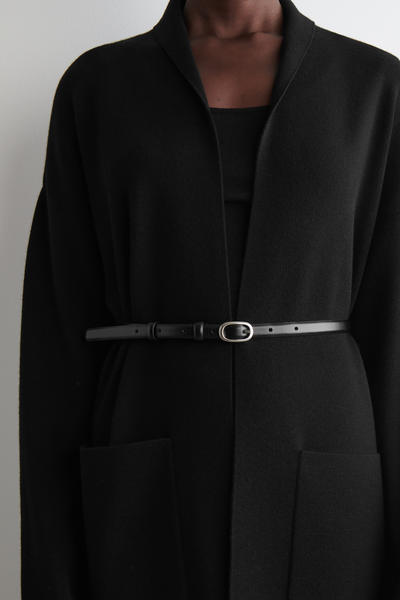 COS ドレープカラー メリノウールカーディガン