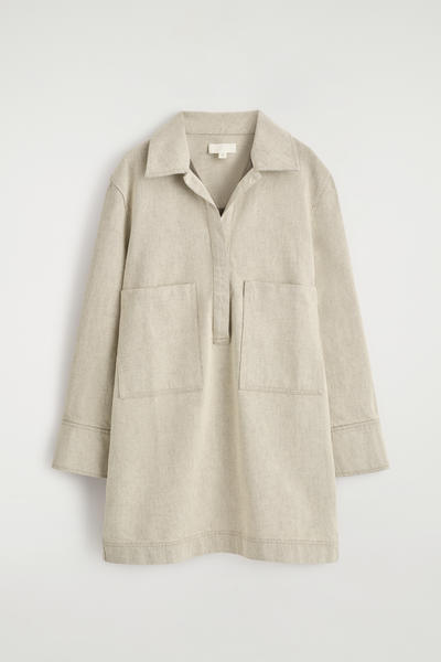 COS オープンカラーデニムシャツドレス