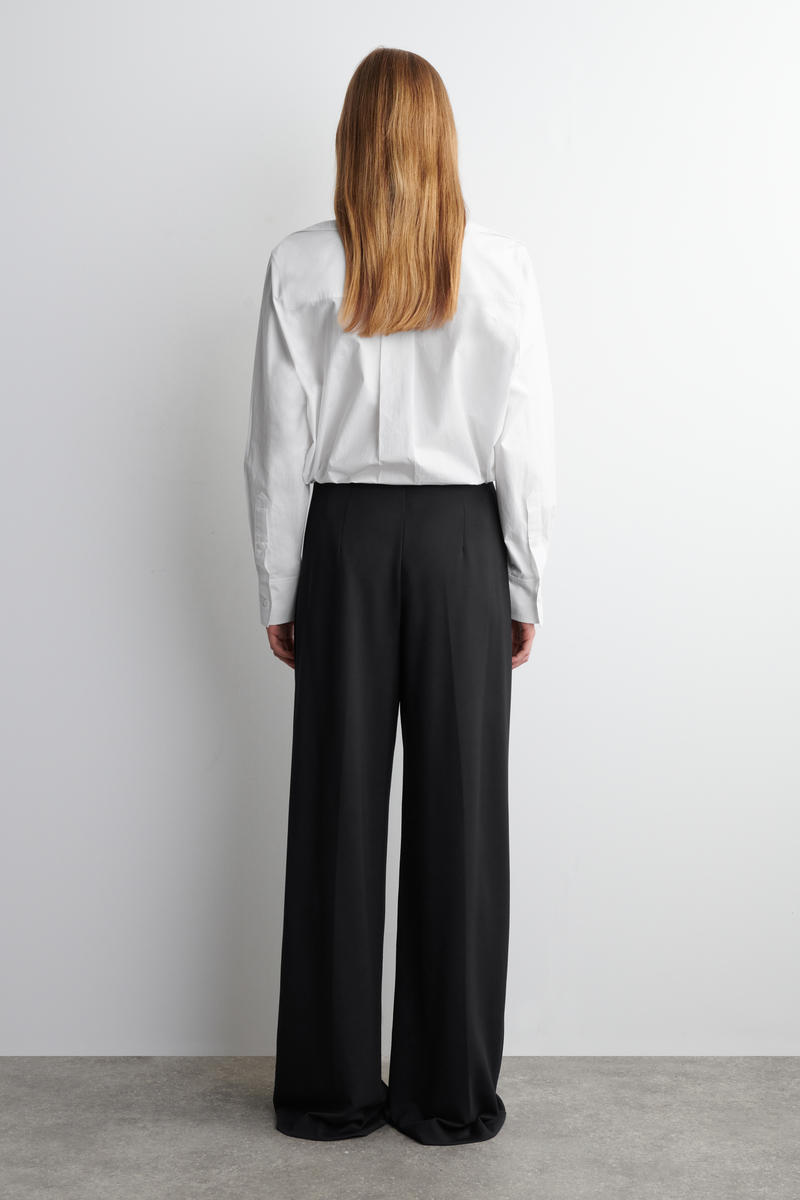 JERSEY WIDE-LEG TROUSERS ジャージーワイドレッグパンツ ブラック