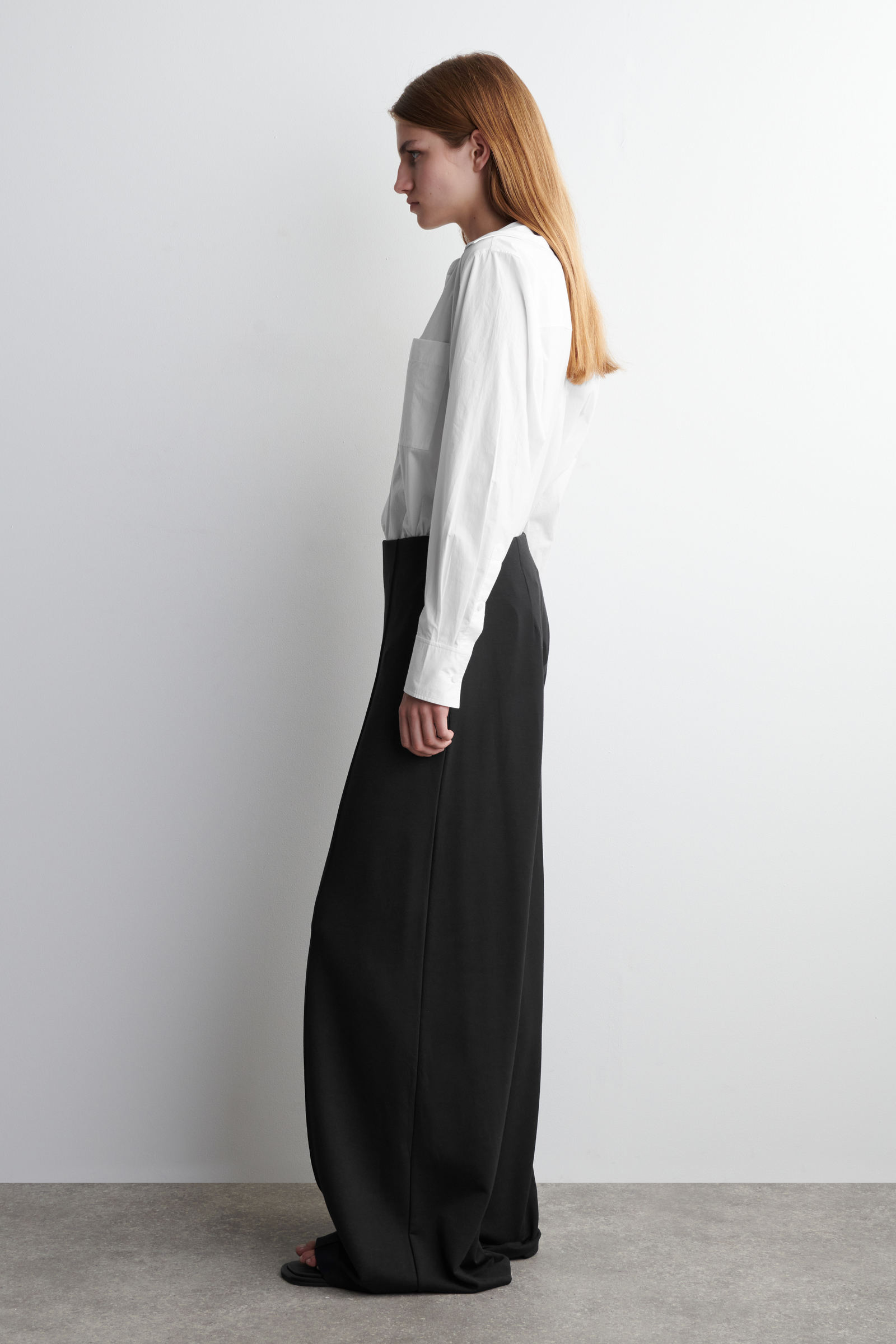 JERSEY WIDE-LEG TROUSERS ジャージーワイドレッグパンツ ブラック