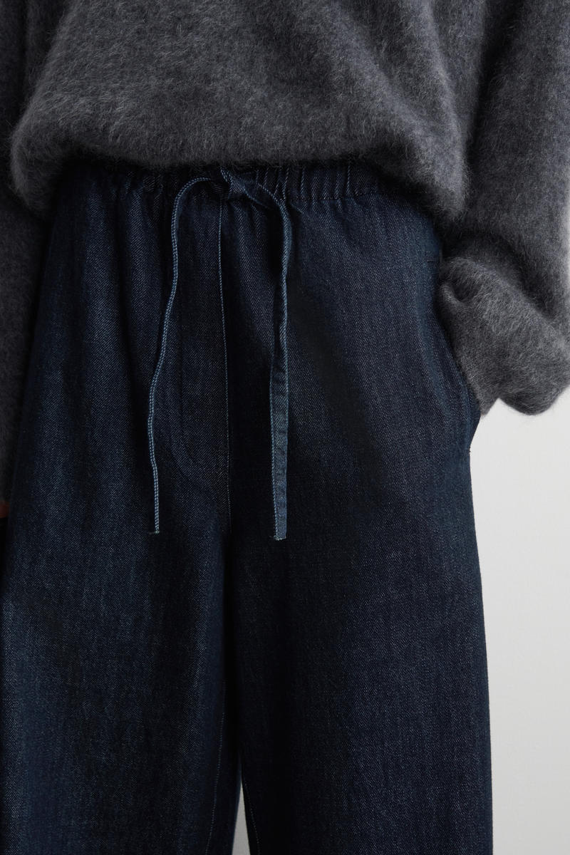 CROPPED DENIM WIDE-LEG TROUSERS クロップドデニムワイドレッグ
