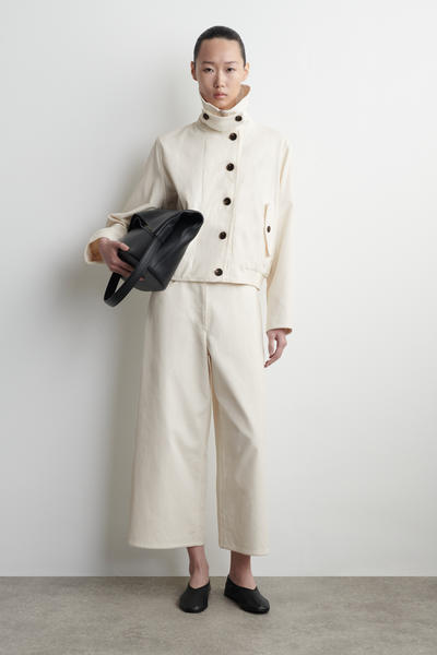 COS コーデュロイファネルネックジャケット