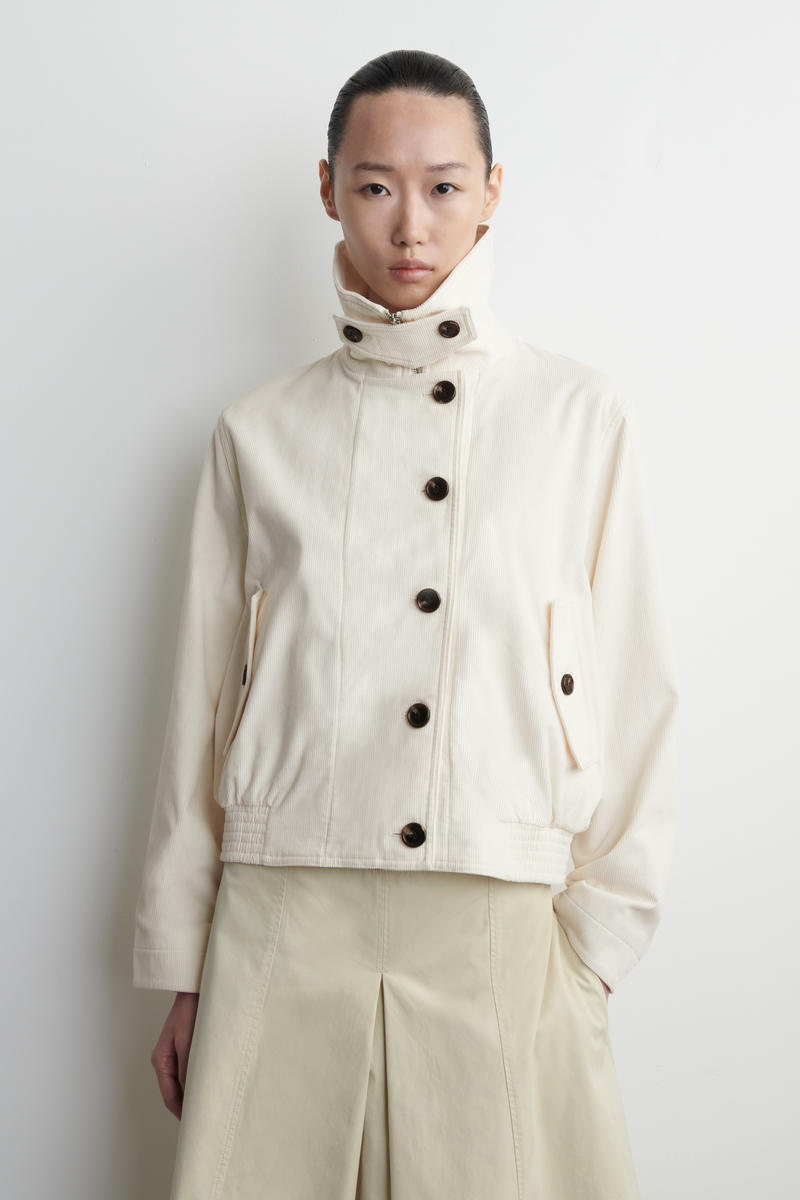 COS コーデュロイファネルネックジャケット