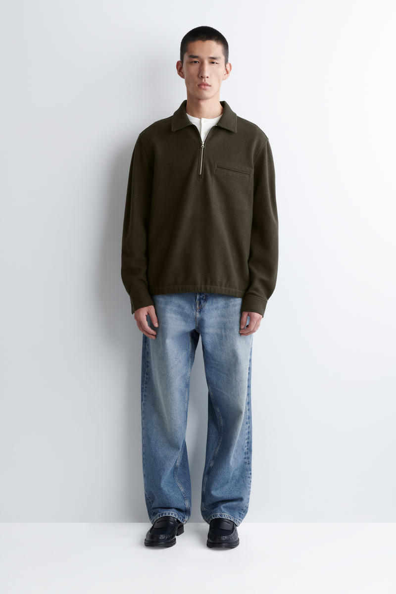 BOILED-WOOL ZIP-UP POLO JUMPER ボイルドウールジップアップポロ
