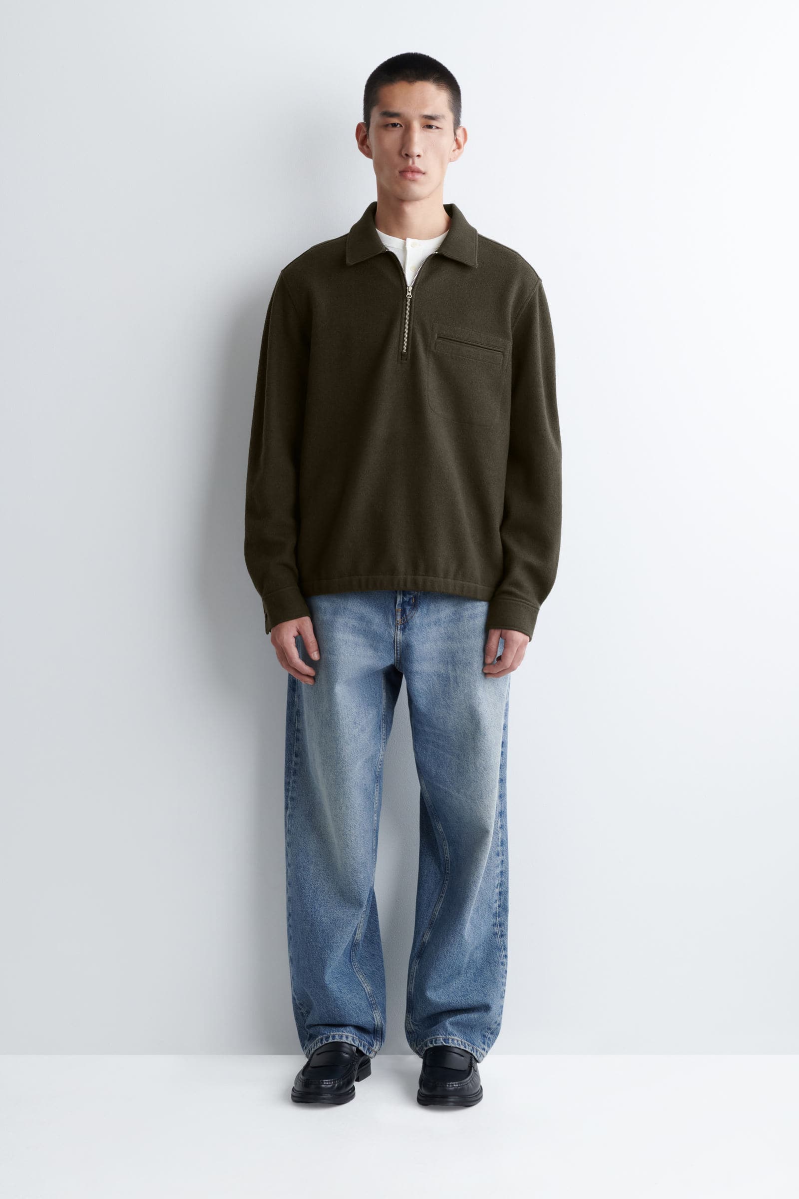 BOILED-WOOL ZIP-UP POLO JUMPER ボイルドウールジップアップポロ