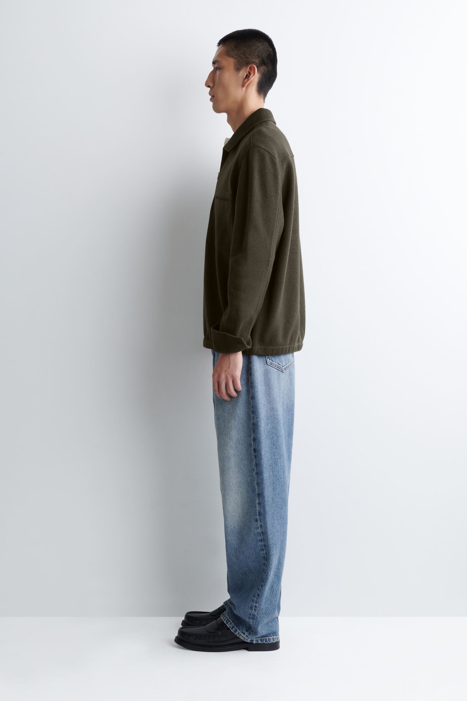 BOILED-WOOL ZIP-UP POLO JUMPER ボイルドウールジップアップポロ