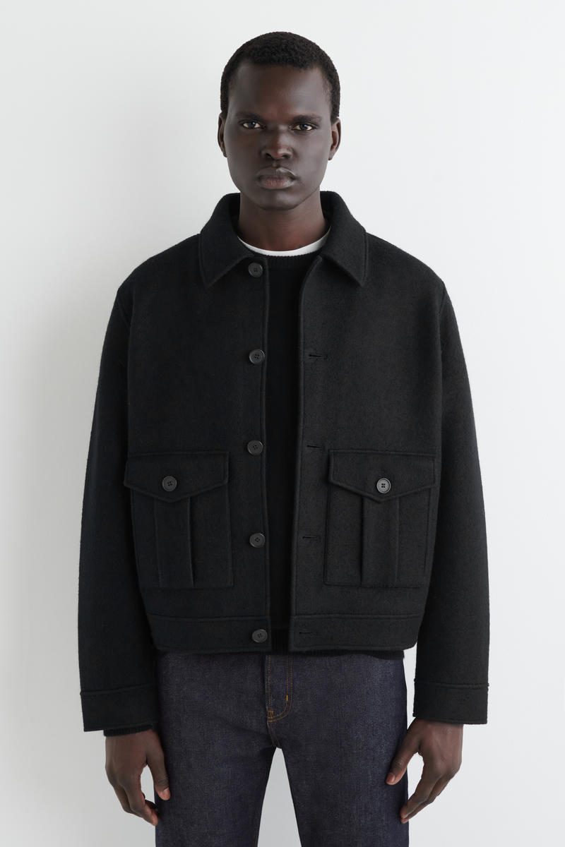 COS ウールジャケット EU 48 OVERSIZED BOILED-WOOL JACKET オーバーサイズ ボイルウール