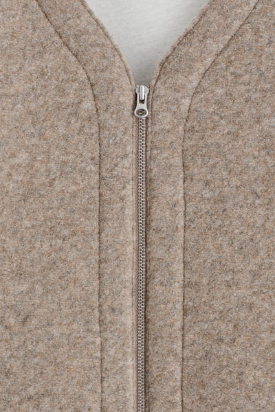 COS オーバーサイズフェルトスキューバジップアップカーディガン