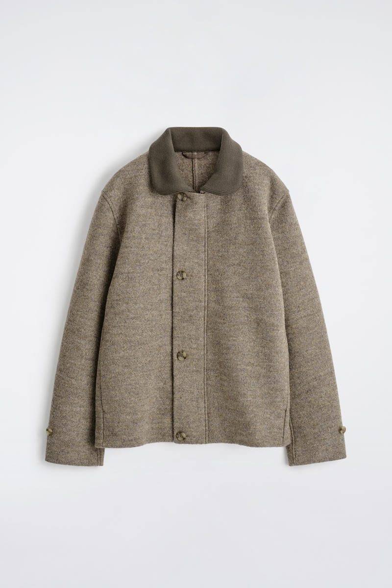 RIBBED-COLLAR BOILED-WOOL JACKET リブ襟ボイルドウールジャケット
