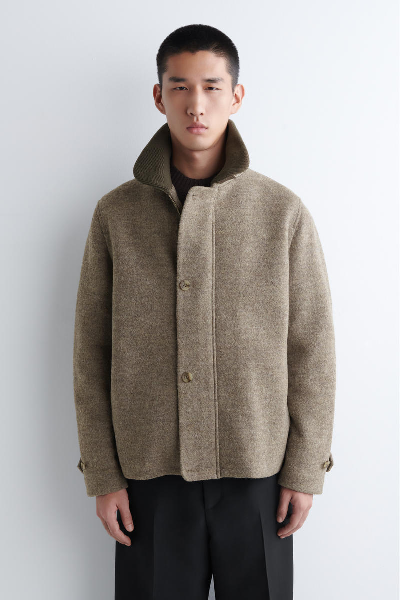 RIBBED-COLLAR BOILED-WOOL JACKET リブ襟ボイルドウールジャケット