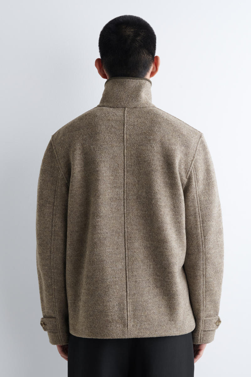 RIBBED-COLLAR BOILED-WOOL JACKET リブ襟ボイルドウールジャケット