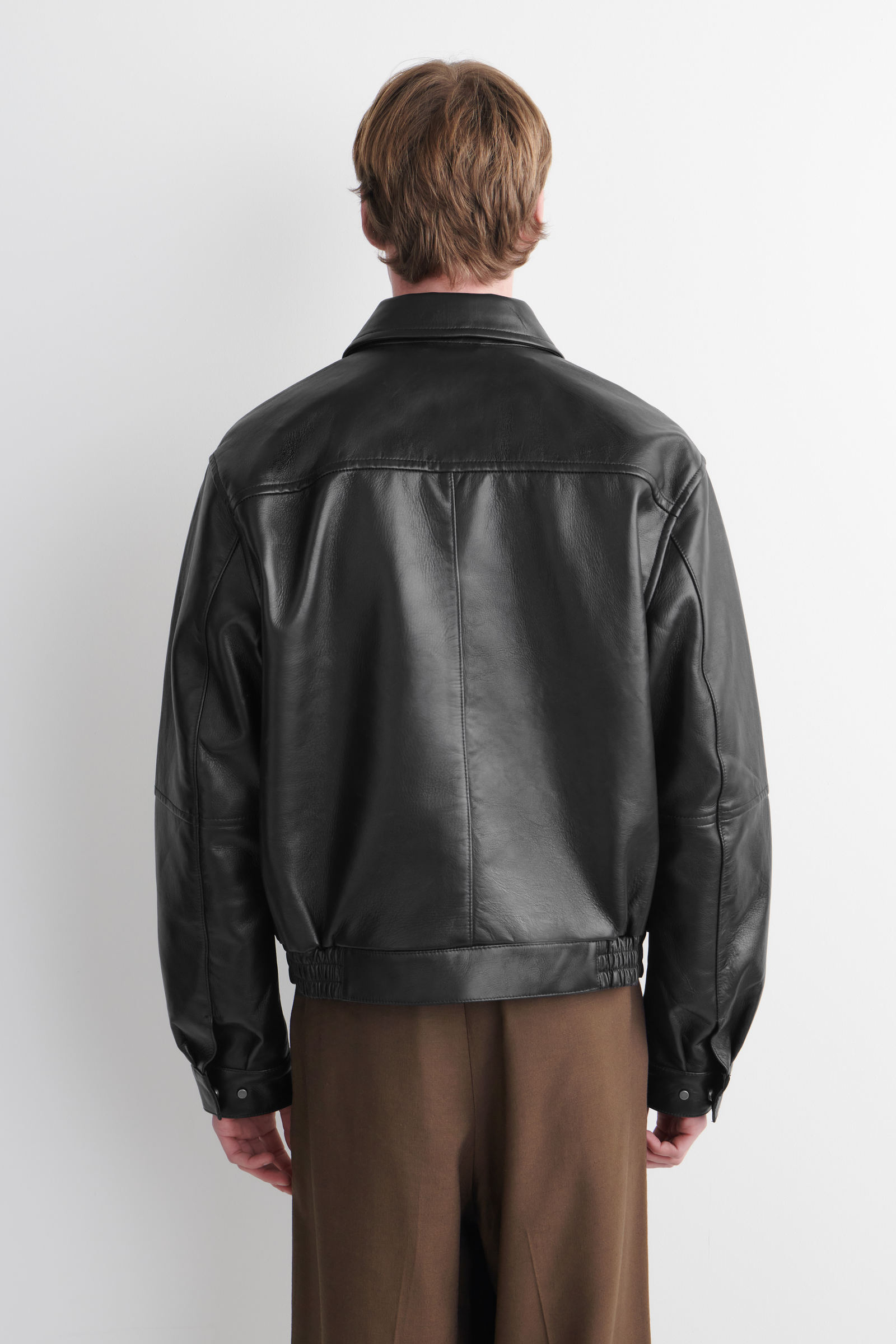 LEATHER BLOUSON JACKET レザーブルゾンジャケット ブラック｜COS コス