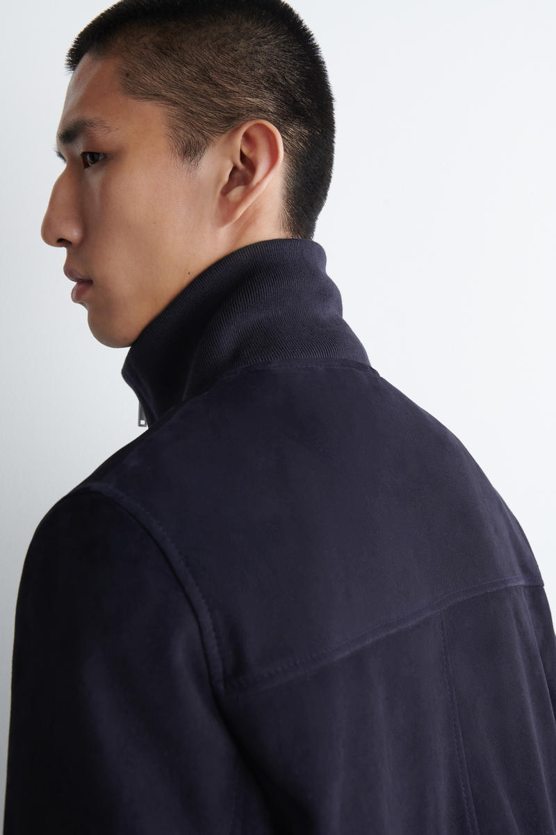 SUEDE FLIGHT JACKET スエードフライトジャケット ネイビー｜COS コス