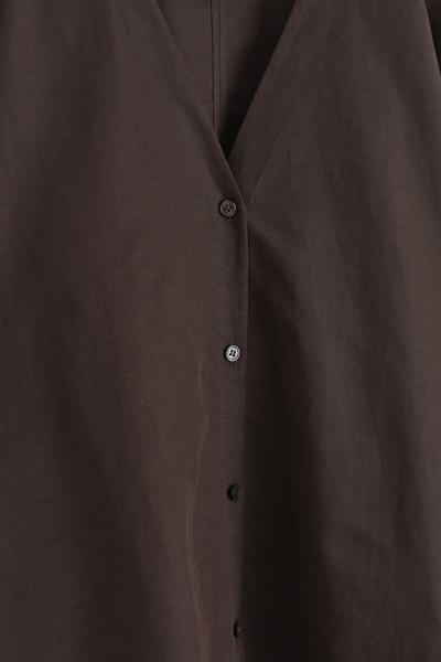 COS Vネック リネンコットンシャツ