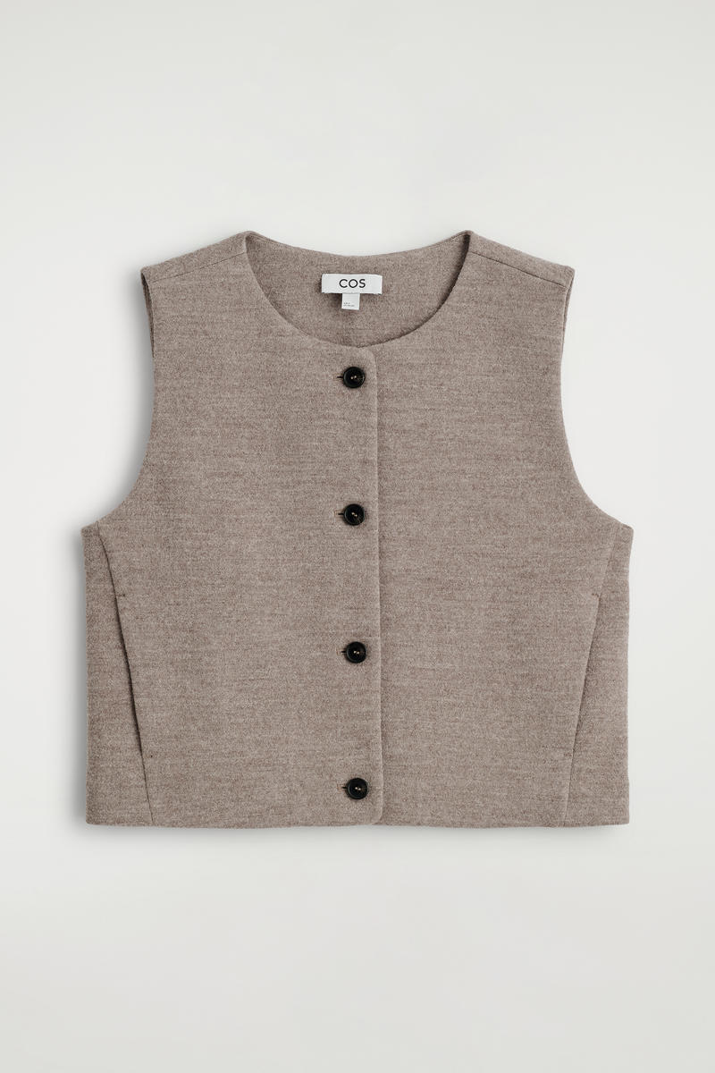 COS ボイルドメリノウールベスト