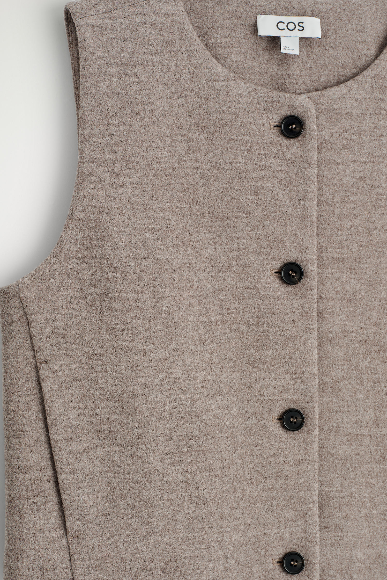 BOILED MERINO WOOL WAISTCOAT ボイルドメリノウールベスト ストーン