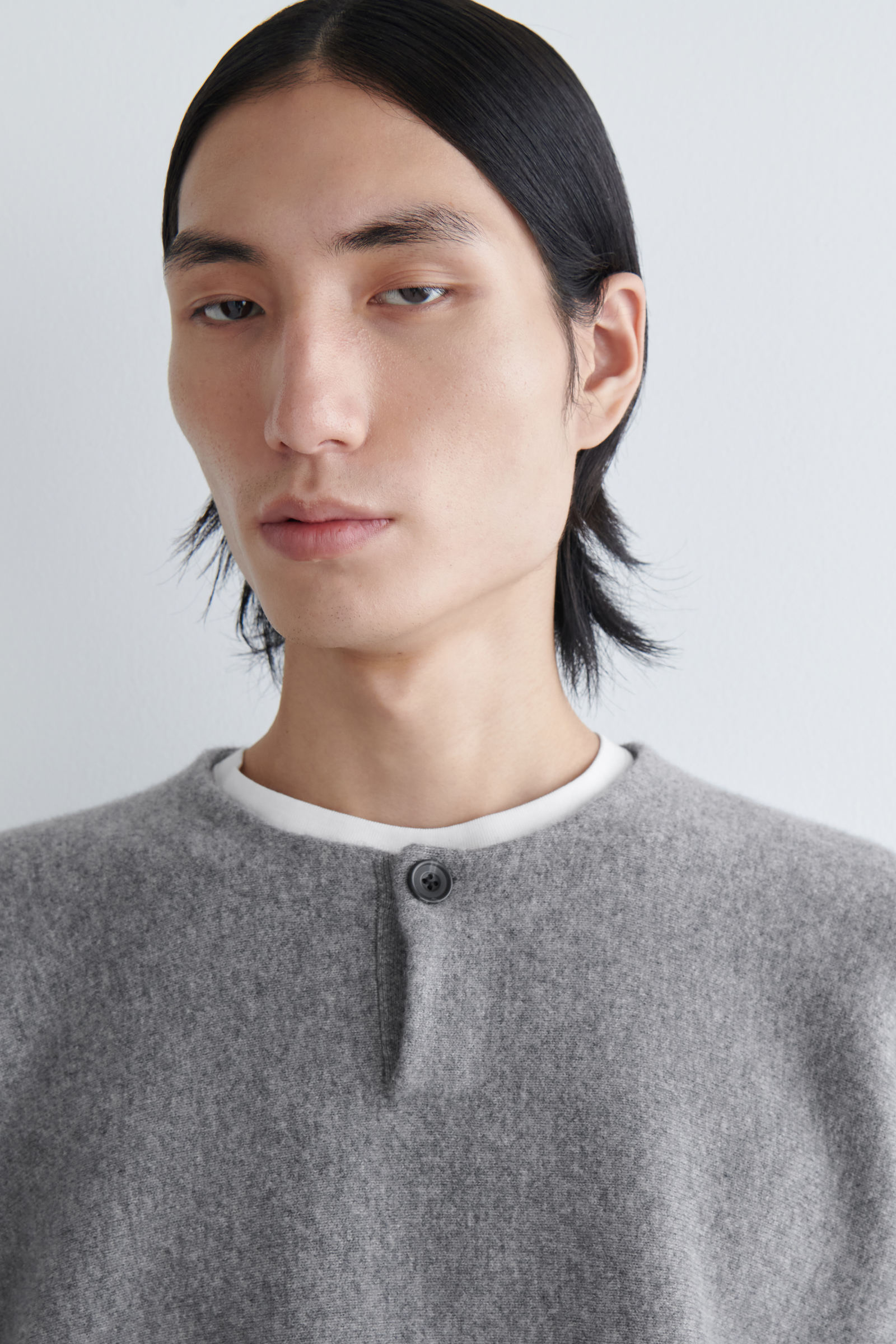 DOUBLE-FACED MERINO WOOL HENLEY JUMPER ダブルフェイスメリノウール