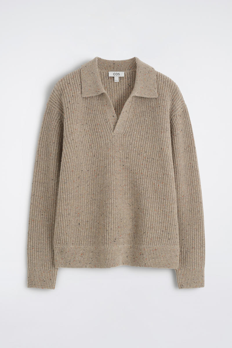 COS ドネガル風ウールポロセーター