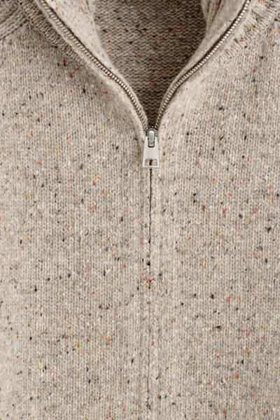 COS ドネガル風ウールジップアップカーディガン