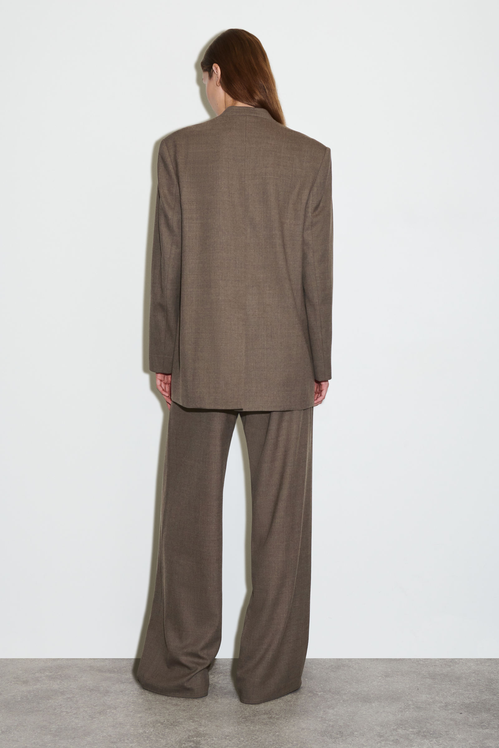 COLLARLESS WOOL-BLEND BLAZER ノーカラーウール混ブレザー|COS COLLARLESS WOOL-BLEND BLAZER ノーカラーウール混ブレザー|COS