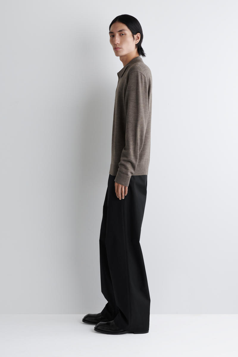 COS ニットメリノウールポロシャツ