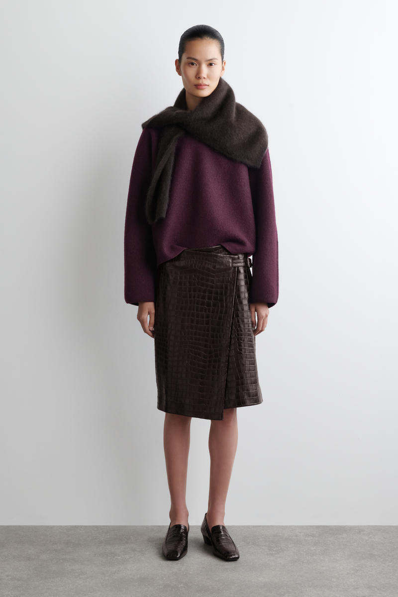 cos ボイルドウール クルーネック セーター ブラック XL BOILED-WOOL