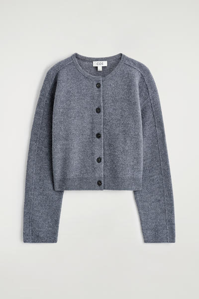 【希少】COS ニットカーディガン　ブラック　XS RESEXXY シャギーニットカーディガン（ブラック） -ファッション