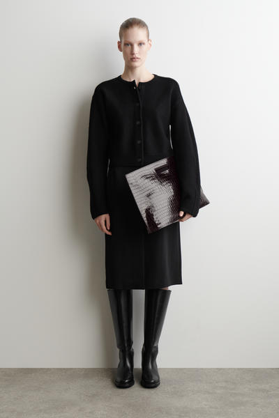 COS ボイルドウールカーディガン