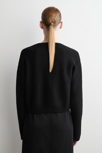 COS ボイルドウールカーディガン