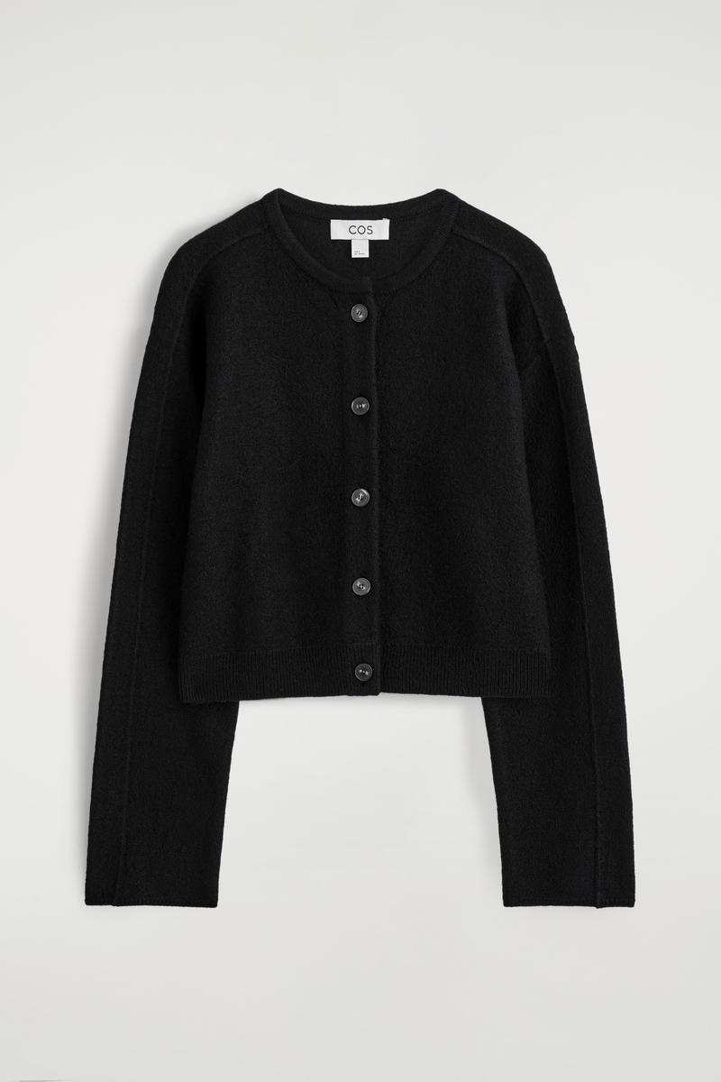 COS ボイルドウールカーディガン