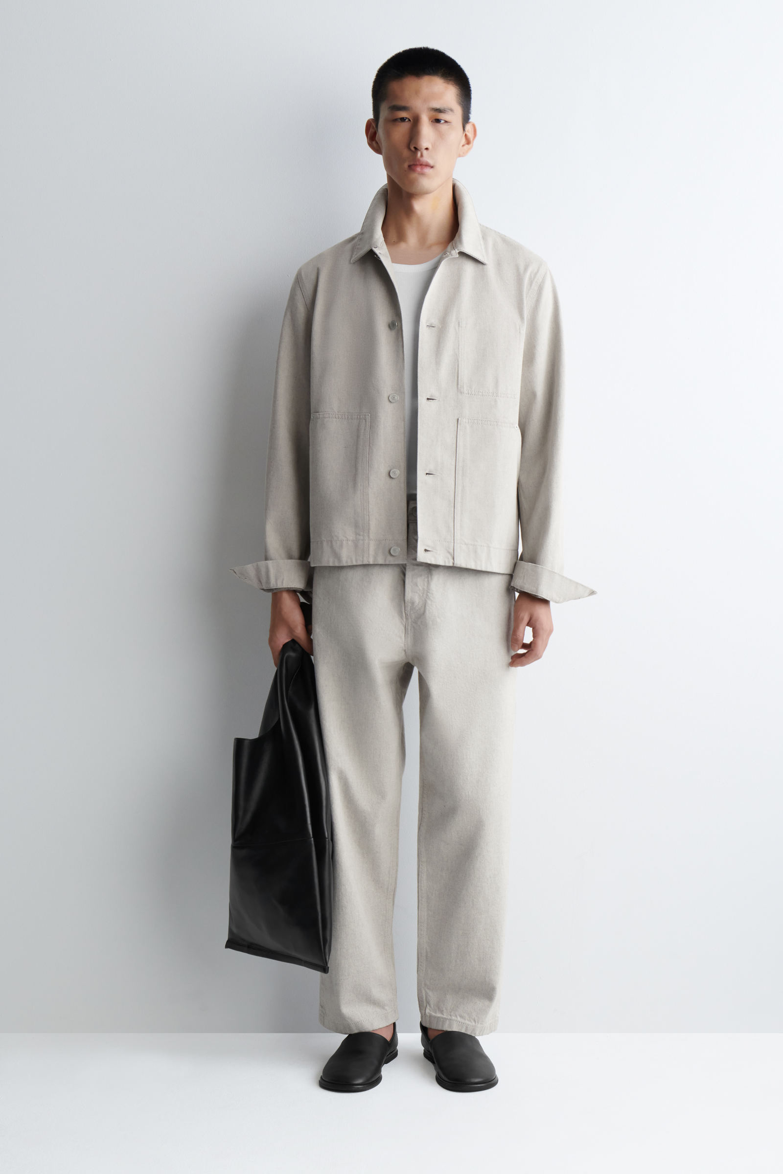 RINSED-DENIM JACKET リンスドデニムジャケット ベージュ｜COS コス