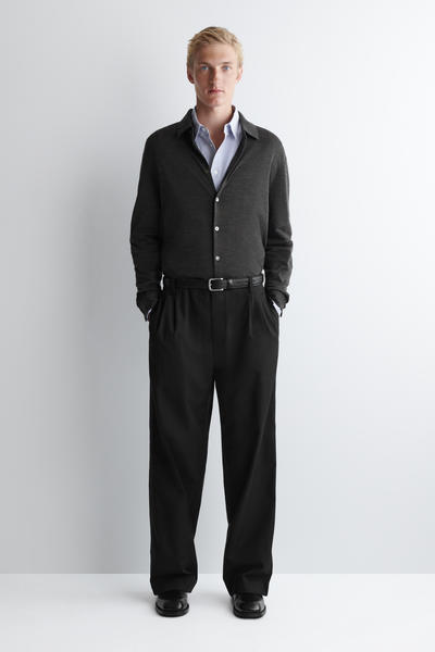 COS ウール混ジャージーシャツ