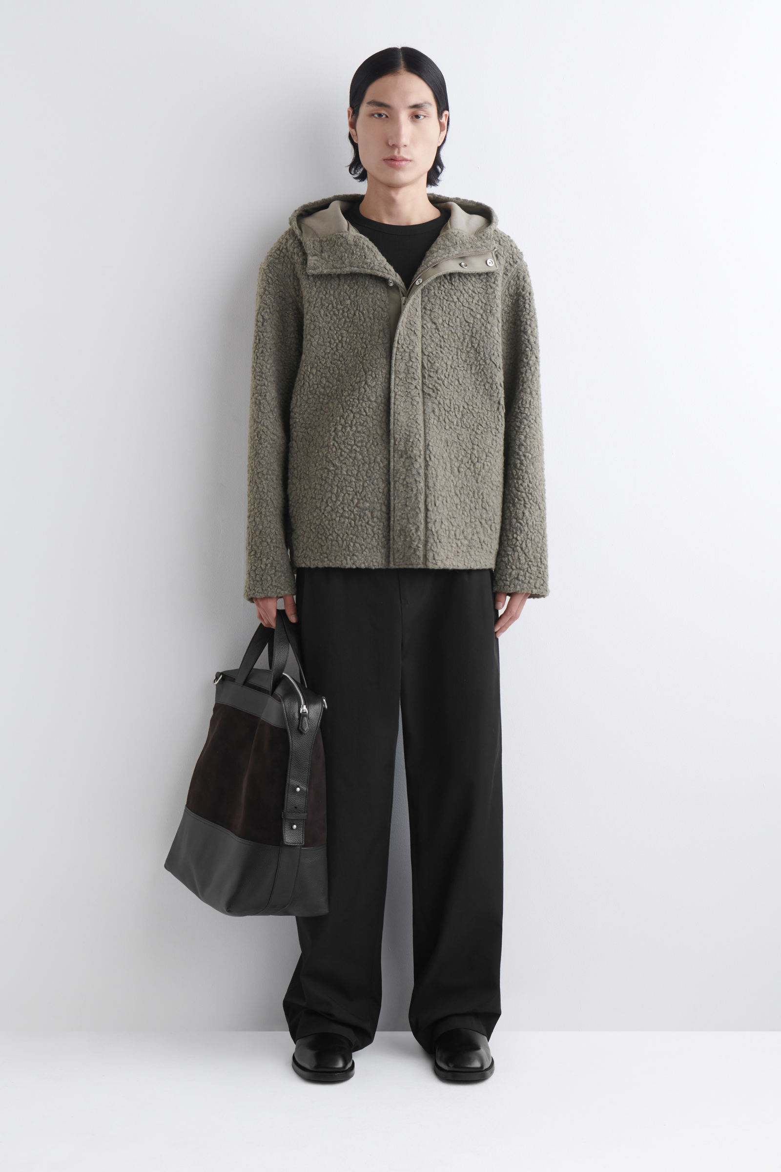 HOODED TEDDY JACKET フード付きテディジャケット ライトブラウン