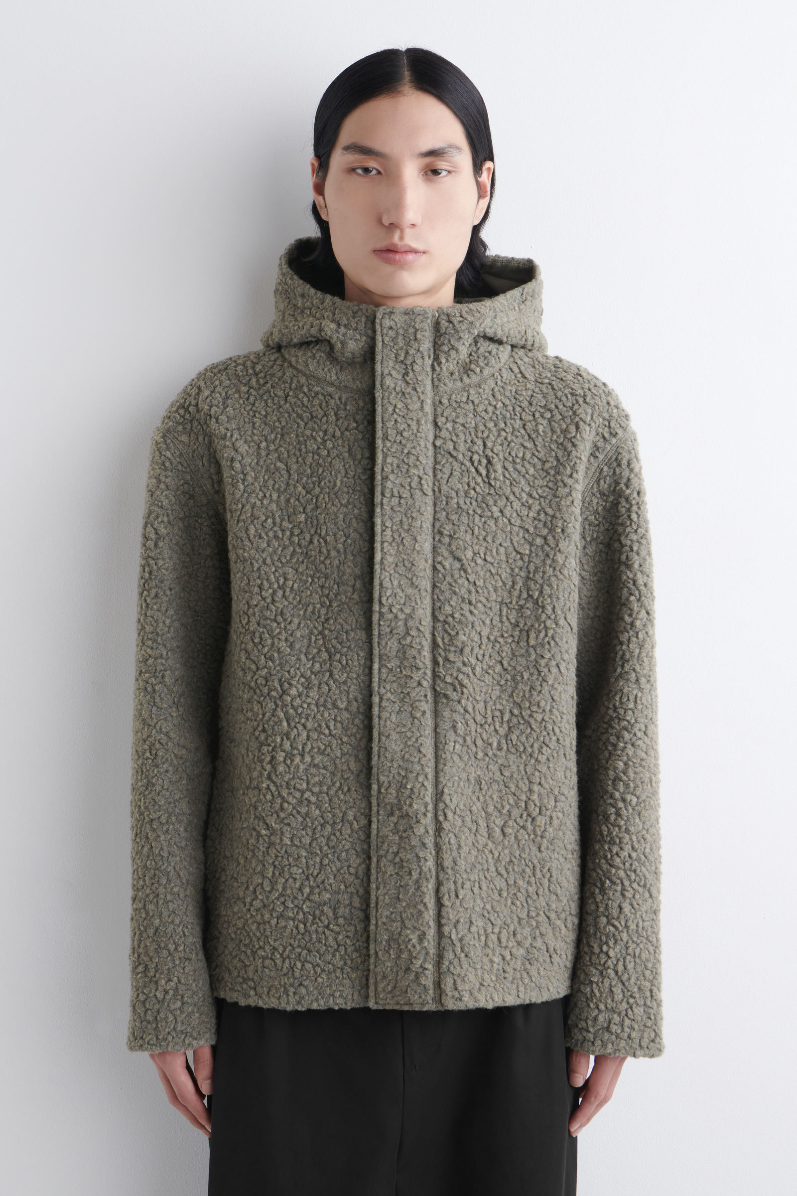 HOODED TEDDY JACKET フード付きテディジャケット ライトブラウン