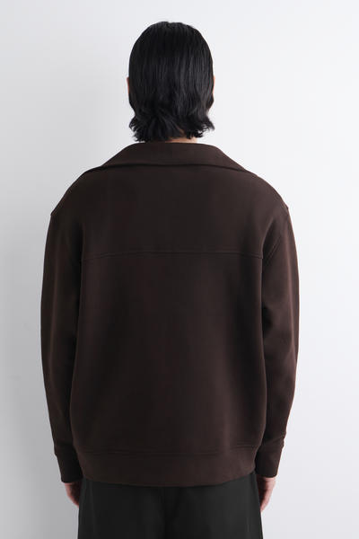 COS ファネルネックジップアップセーター