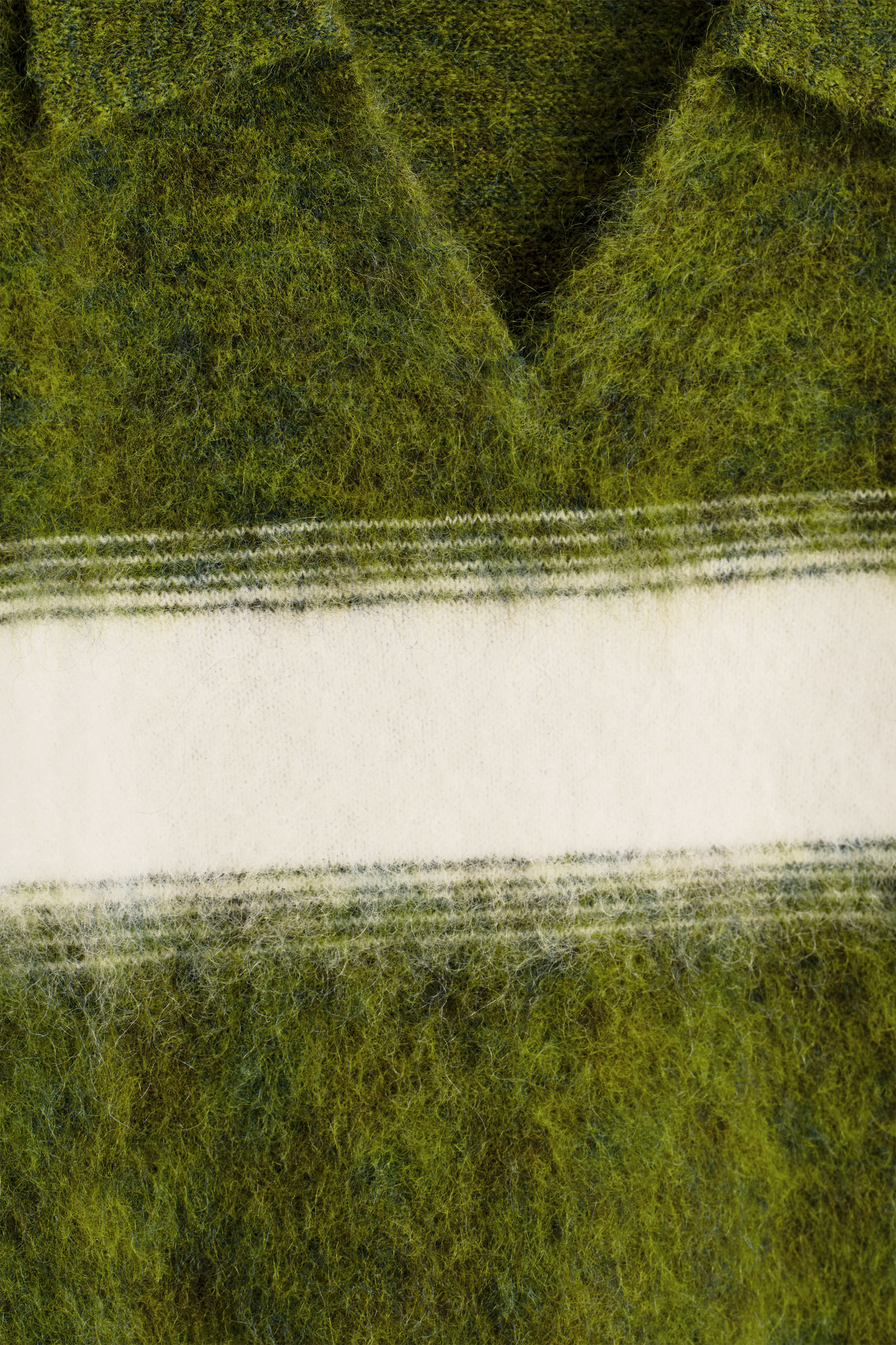 STRIPED MOHAIR-BLEND POLO JUMPER ストライプモヘア混紡ポロニット 