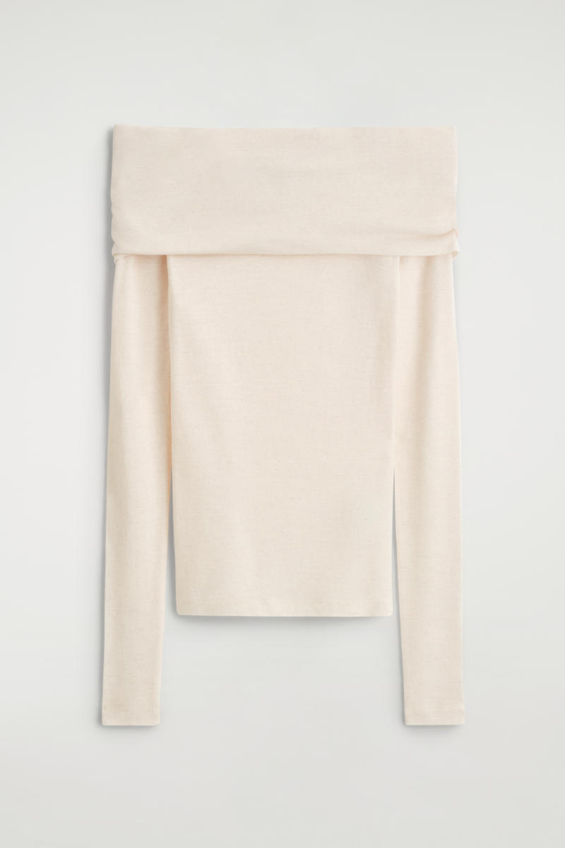 COS オフショルダー 長袖トップス OFF-THE-SHOULDER MERINO WOOL TOP オフショルダーメリノウール