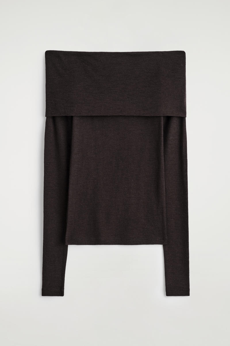 COS オフショルダー 長袖トップス OFF-THE-SHOULDER MERINO WOOL TOP オフショルダーメリノウール