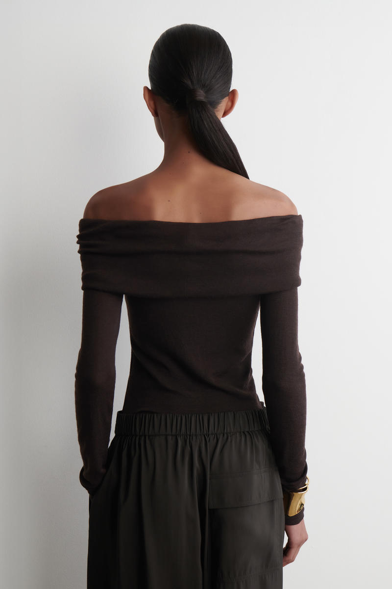 OFF-THE-SHOULDER MERINO WOOL TOP オフショルダーメリノウール