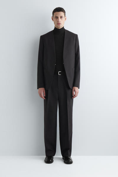 COS ノーカラーウールブレザー