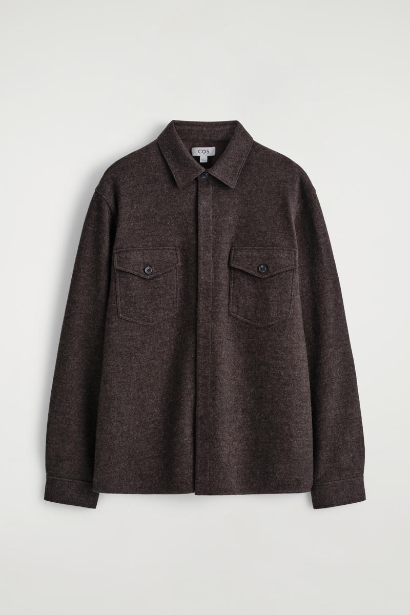 COS ボイルドウールオーバーシャツ