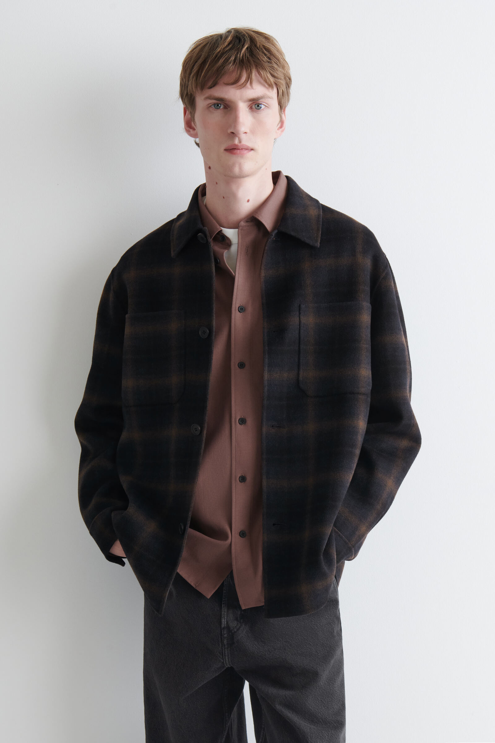 DOUBLE-FACED WOOL OVERSHIRT ダブルフェイスウールオーバーシャツ