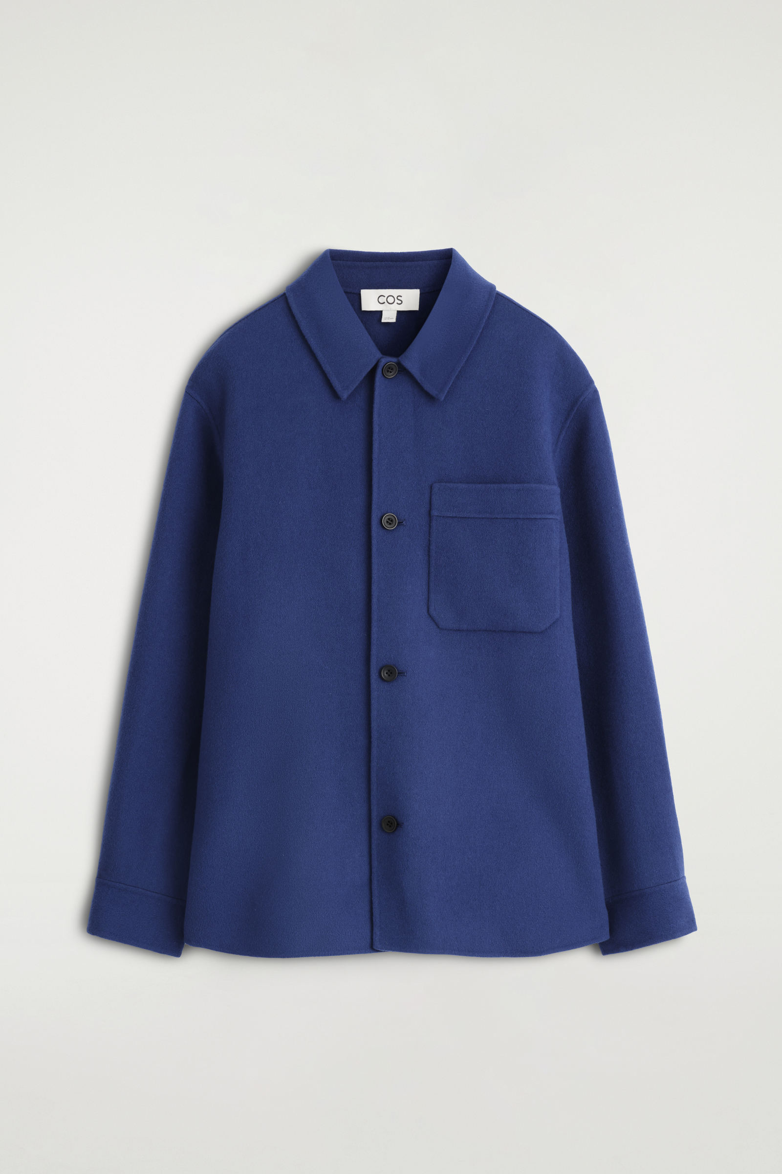 SPLIT WOOL OVERSHIRT スプリットウールオーバーシャツ コバルトブルー