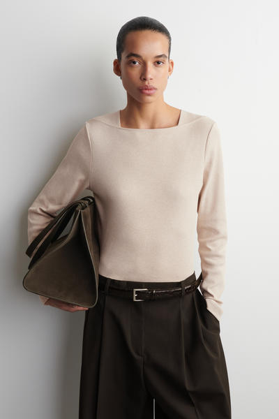 COS コットンジャージー 長袖トップス