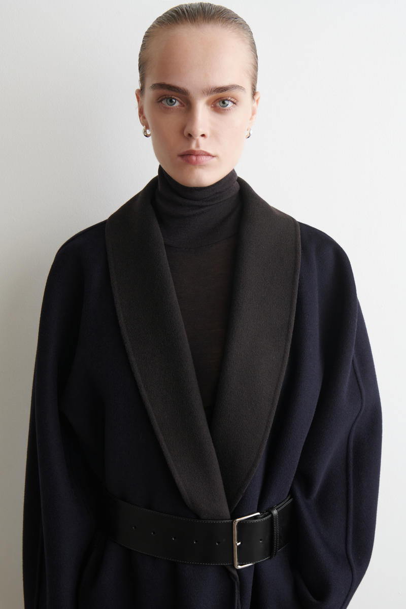 DOUBLE-FACED WOOL SHAWL-COLLAR COAT ダブルフェイスウールショール